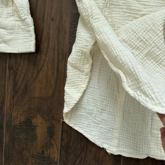 Free People Small Ivory All About The Feels Button Down Babydoll Top - Picture 8 of 8